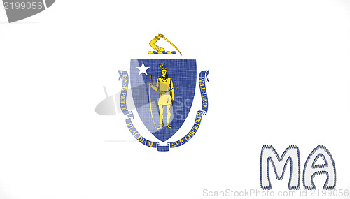 Image of Linen flag of the US state of Massachusetts