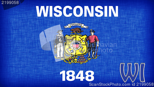 Image of Linen flag of the US state of Wisconsin 