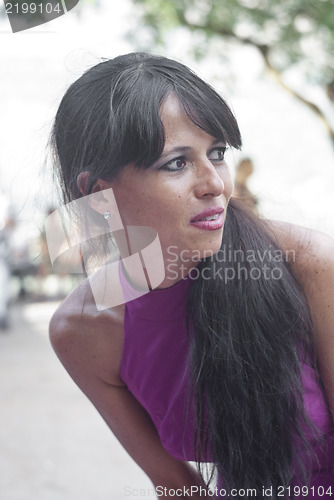 Image of Beautiful woman of Spain folk group