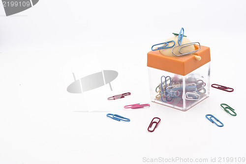 Image of Colorful plastic coated paper clips with magnet