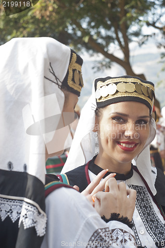 Image of Beautiful woman of Poland folk group