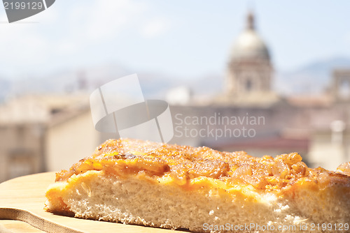 Image of sfincione, traditional sicilian pizza