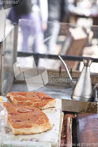 Image of sfincione, traditional sicilian pizza 