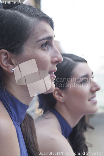 Image of Beautiful woman of Spain folk group