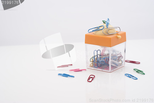 Image of Colorful plastic coated paper clips with magnet