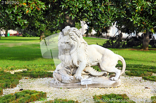 Image of lion sculpture near dolmabahce palace in istanbul