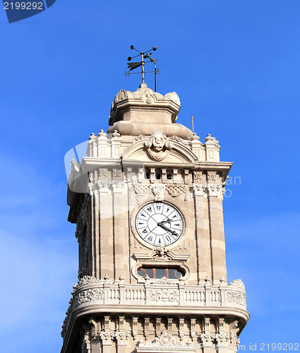 Image of tower with clock in dolmabahce palace - istanbul