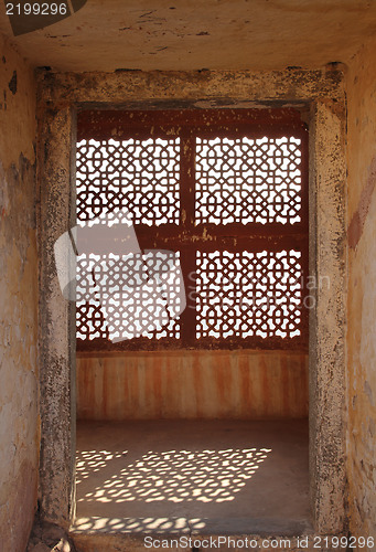 Image of ornament lattice window in india