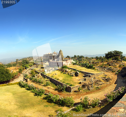 Image of old hinduism temple in kumbhalgarh fort