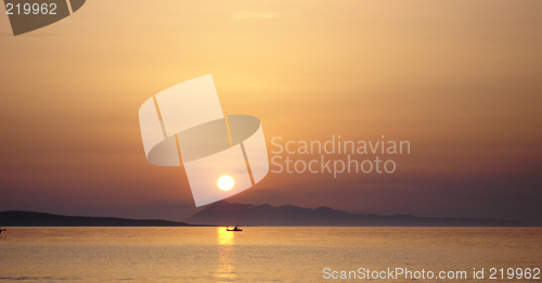 Image of Sunset over horizon