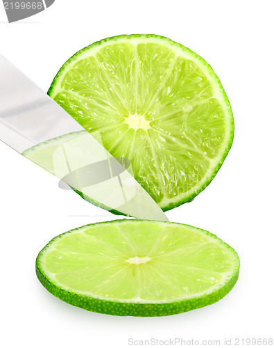 Image of Cutting fresh green lime