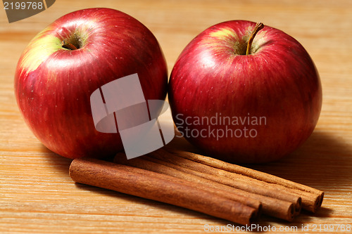 Image of Two apples with cinnamon