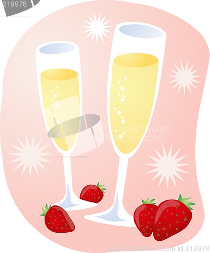 Image of Champagne and strawberries