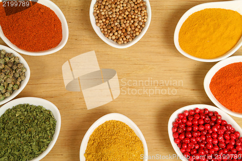 Image of Spices in ceramic containers