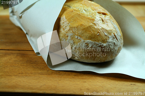 Image of Baked bread in paper