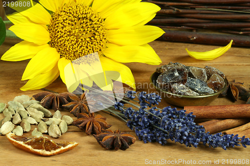 Image of Spice and flower composition
