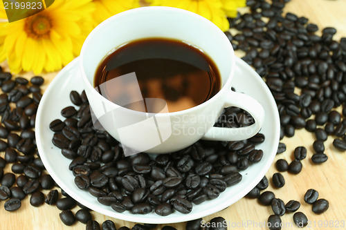 Image of Black coffee with reflection