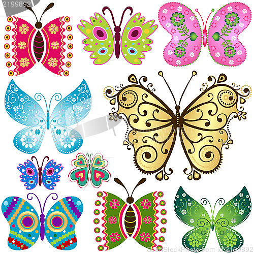 Image of Set fantasy butterflies