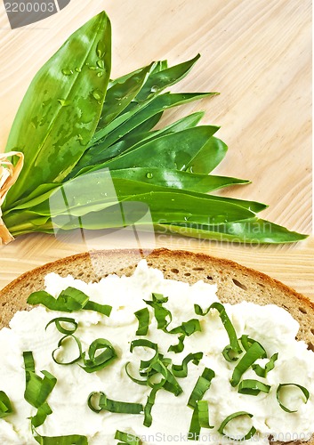 Image of bread with wild garlic and gourd