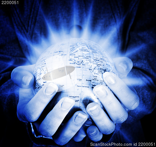 Image of Globe in a girl's hands