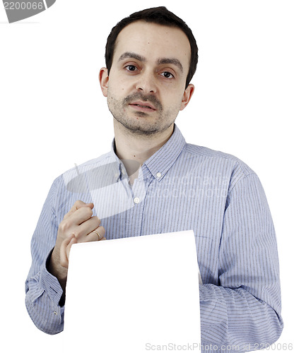 Image of Man holding a paper