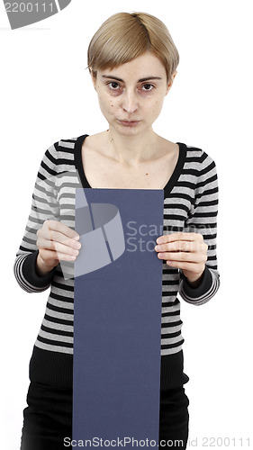 Image of Woman holding a paper