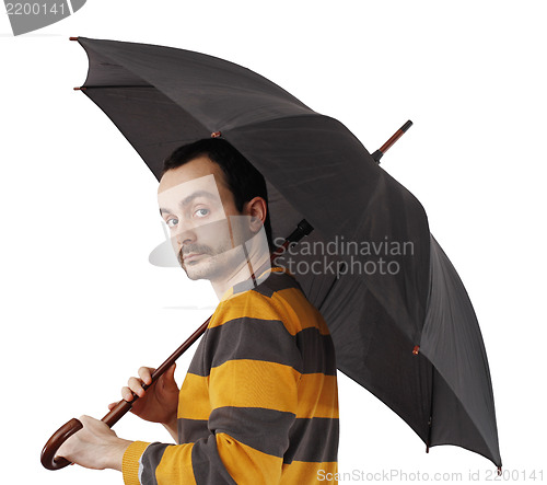 Image of Man with umbrella