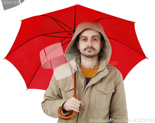 Image of Man with umbrella