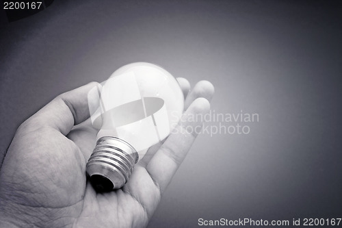 Image of Background with lit lightbulb