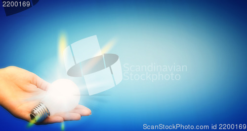 Image of Background with lit lightbulb