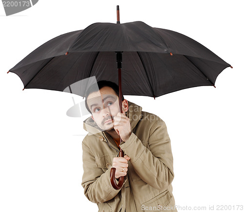 Image of Man with umbrella