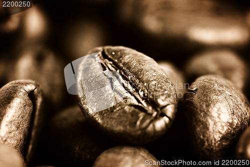 Image of Fragrant fried coffee beans 