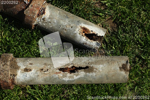 Image of Corroded and Blocked Steel Household Pipes