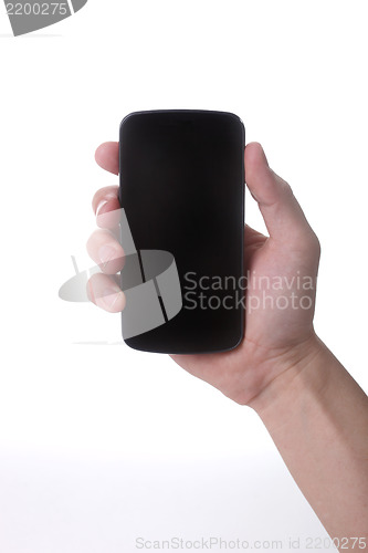 Image of Hand Holding a Touch Smart Mobile Phone