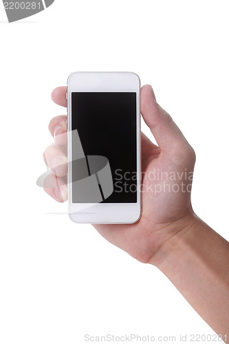 Image of Hand Holding a Touch Smart Mobile Phone