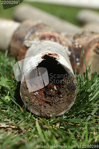 Image of Corroded and Blocked Steel Household Pipes