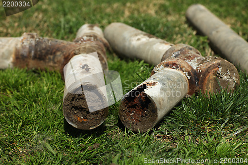 Image of Corroded and Blocked Steel Household Pipes