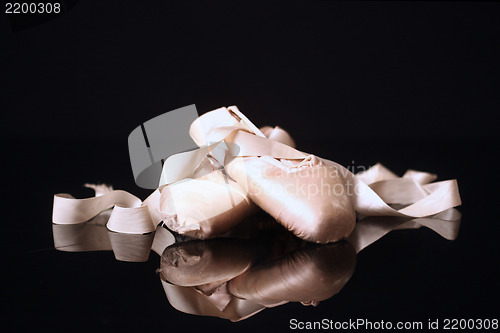 Image of Lightpainted Pair of Ballet Pointe Shoes