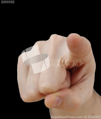 Image of White hand on black