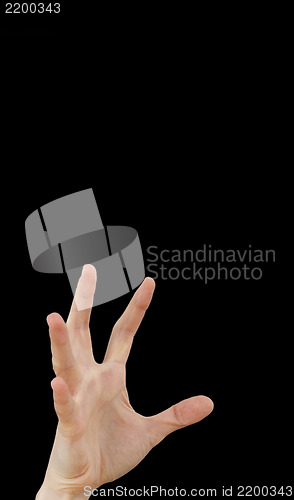 Image of White hand on black