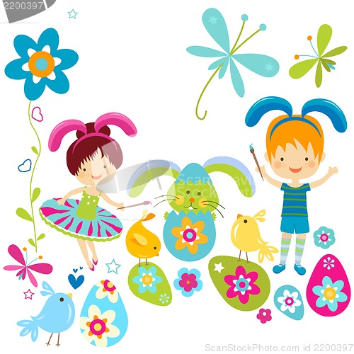 Image of boy and girl in bunny costume