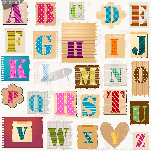 Image of textured alphabet