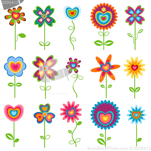 Image of love retro flowers