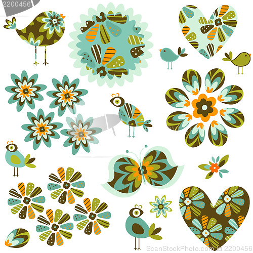 Image of flowers and birds