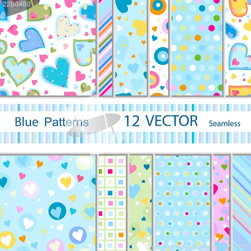 Image of seamless blue patterns