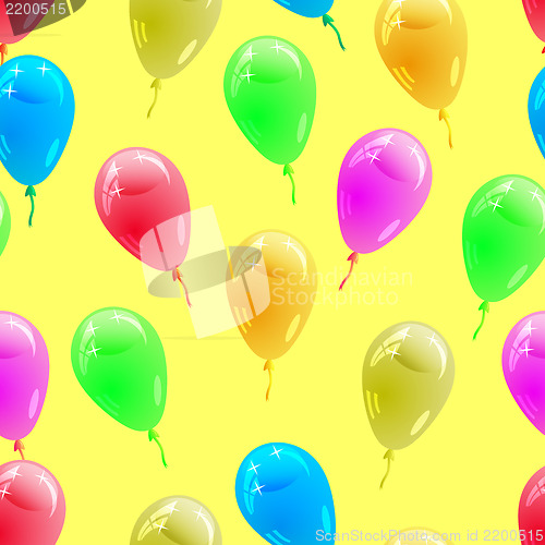 Image of Background with glossy multicolored balloons. . Seamless wallpap