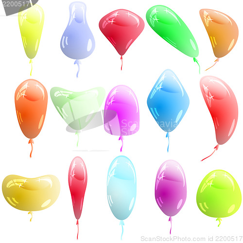 Image of Background with glossy multicolored balloons. Vector illustratio