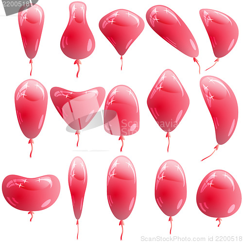 Image of Background with glossy colored balloons. Vector illustration.