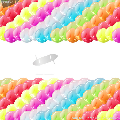 Image of Background with glossy multicolored balloons. Vector illustratio