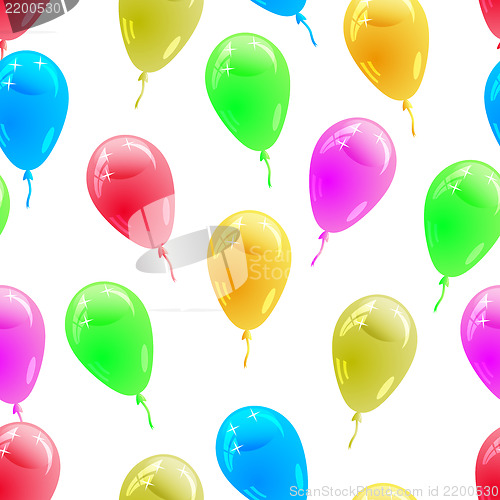 Image of Background with glossy multicolored balloons. . Seamless wallpap